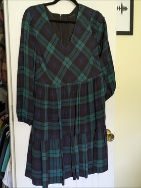 j crew green corduroy dress J.Crew Shirt Dress Womens 8 Green Corduroy Button Front Collared Office Work